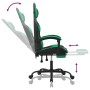 Silla gaming con reposapiés cuero sintético negro verde en Sillas gaming | Comprar online en Foru.es