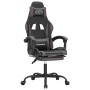 Silla gaming con reposapiés cuero sintético negro gris en Sillas gaming | Comprar online en Foru.es