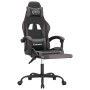 Silla gaming con reposapiés cuero sintético negro gris en Sillas gaming | Comprar online en Foru.es