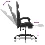 Silla gaming con reposapiés cuero sintético negro gris en Sillas gaming | Comprar online en Foru.es