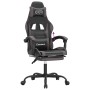 Silla gaming con reposapiés cuero sintético negro gris en Sillas gaming | Comprar online en Foru.es