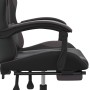 Silla gaming con reposapiés cuero sintético negro gris en Sillas gaming | Comprar online en Foru.es