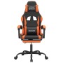 Silla gaming con reposapiés cuero sintético negro naranja en Sillas gaming | Comprar online en Foru.es