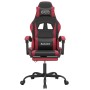 Silla gaming con reposapiés cuero sintético negro rojo tinto en Sillas gaming | Comprar online en Foru.es