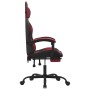 Silla gaming con reposapiés cuero sintético negro rojo tinto en Sillas gaming | Comprar online en Foru.es
