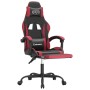 Silla gaming con reposapiés cuero sintético negro rojo tinto en Sillas gaming | Comprar online en Foru.es