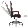 Silla gaming con reposapiés cuero sintético negro rojo tinto en Sillas gaming | Comprar online en Foru.es