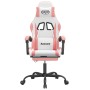 Silla gaming con reposapiés cuero sintético blanco y rosa en Sillas gaming | Comprar online en Foru.es