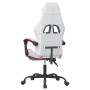 Silla gaming con reposapiés cuero sintético blanco y rosa en Sillas gaming | Comprar online en Foru.es
