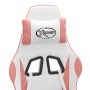 Silla gaming con reposapiés cuero sintético blanco y rosa en Sillas gaming | Comprar online en Foru.es