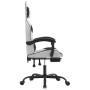 Silla gaming con reposapiés cuero sintético blanco negro en Sillas gaming | Comprar online en Foru.es
