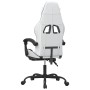 Silla gaming con reposapiés cuero sintético blanco negro en Sillas gaming | Comprar online en Foru.es