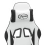 Silla gaming con reposapiés cuero sintético blanco negro en Sillas gaming | Comprar online en Foru.es