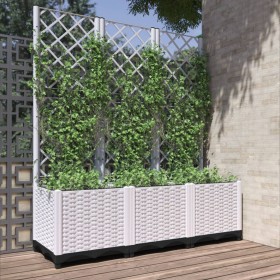Jardinera con enrejado PP blanco 120x40x136 cm en Macetas y jardineras | Comprar online en Foru.es