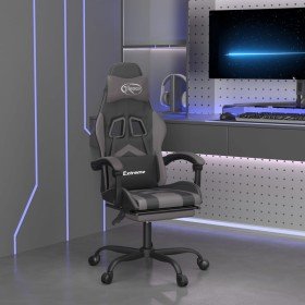 Silla gaming con reposapiés cuero sintético negro gris en Sillas gaming | Comprar online en Foru.es