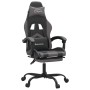 Silla gaming con reposapiés cuero sintético negro gris en Sillas gaming | Comprar online en Foru.es