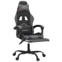 Silla gaming con reposapiés cuero sintético negro gris en Sillas gaming | Comprar online en Foru.es