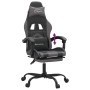 Silla gaming con reposapiés cuero sintético negro gris en Sillas gaming | Comprar online en Foru.es