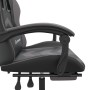 Silla gaming con reposapiés cuero sintético negro gris en Sillas gaming | Comprar online en Foru.es