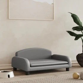 Cama para perros de cuero sintético gris 70x45x30 cm de vidaXL, Camas para perros - Ref: Foro24-171968, Precio: 72,65 €, Desc...