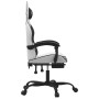 Silla gaming con reposapiés cuero sintético blanco negro en Sillas gaming | Comprar online en Foru.es