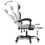 Silla gaming con reposapiés cuero sintético blanco negro en Sillas gaming | Comprar online en Foru.es
