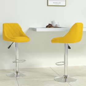 Taburete de cocina 2 unidades terciopelo amarillo mostaza de vidaXL, Taburetes de cocina - Ref: Foro24-335312, Precio: 143,97...