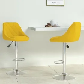 Taburete de cocina 2 unidades terciopelo amarillo mostaza de vidaXL, Taburetes de cocina - Ref: Foro24-335312, Precio: 140,52...