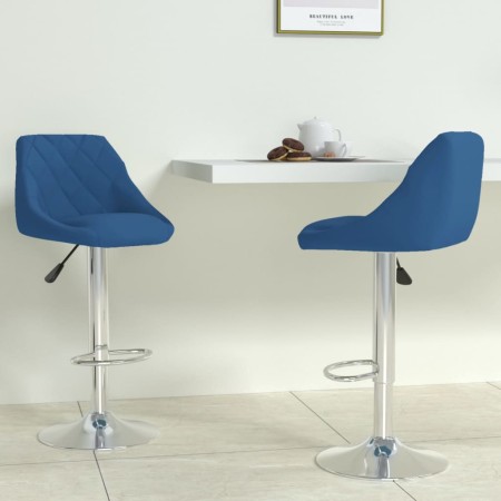 Taburete de cocina 2 unidades de terciopelo azul de vidaXL, Taburetes de cocina - Ref: Foro24-335309, Precio: 143,66 €, Descu...