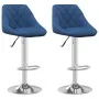 Taburete de cocina 2 unidades de terciopelo azul de vidaXL, Taburetes de cocina - Ref: Foro24-335309, Precio: 140,32 €, Descu...