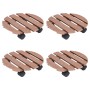 Soportes con ruedas para plantas 4 uds marrón WPC Ø30x7,5 cm en Soportes para macetas | Comprar online en Foru.es