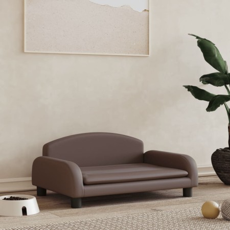 Cama para perros de cuero sintético marrón 70x45x30 cm de vidaXL, Camas para perros - Ref: Foro24-171967, Precio: 71,41 €, De...