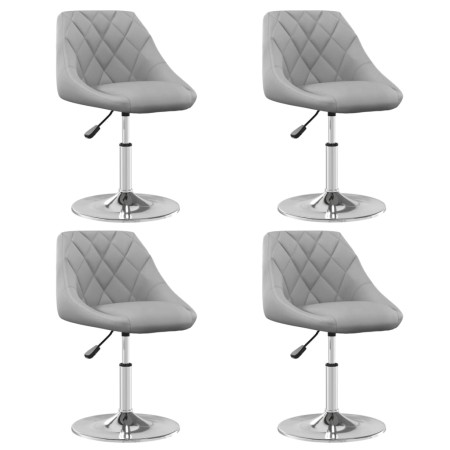 Sillas de comedor giratorias 4 unidades terciopelo gris claro de vidaXL, Sillas de comedor - Ref: Foro24-3088758, Precio: 226...