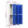 Gray and blue steel locker 90x45x180 cm by vidaXL, Lockers and storage cabinets - Ref: Foro24-339802, Price: 325,53 €, Discou...