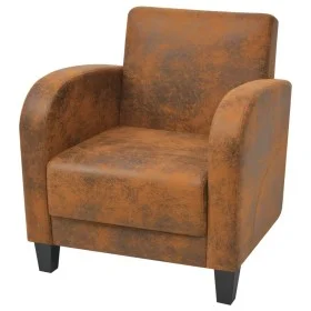 Brown artificial suede leather armchair by vidaXL, Armchairs - Ref: Foro24-243588, Price: 193,91 €, Discount: %