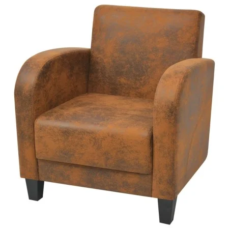 Sillón de piel de ante artificial marrón de vidaXL, Sillones - Ref: Foro24-243588, Precio: 193,91 €, Descuento: %