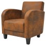 Sillón de piel de ante artificial marrón de vidaXL, Sillones - Ref: Foro24-243588, Precio: 204,21 €, Descuento: %