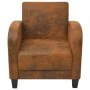 Sillón de piel de ante artificial marrón de vidaXL, Sillones - Ref: Foro24-243588, Precio: 193,91 €, Descuento: %