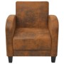 Sillón de piel de ante artificial marrón de vidaXL, Sillones - Ref: Foro24-243588, Precio: 204,21 €, Descuento: %