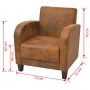 Sillón de piel de ante artificial marrón de vidaXL, Sillones - Ref: Foro24-243588, Precio: 193,91 €, Descuento: %