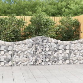 Cestas de gaviones 2 uds forma de arco hierro 200x30x80/100 cm en Macetas y jardineras | Comprar online en Foru.es