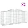 Cestas de gaviones 2 uds forma de arco hierro 200x30x80/100 cm en Macetas y jardineras | Comprar online en Foru.es