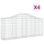 Cestas de gaviones 4 uds forma de arco hierro 200x30x80/100 cm en Macetas y jardineras | Comprar online en Foru.es