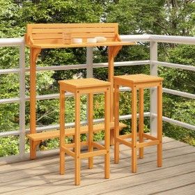 Juego de bar de balcón 3 piezas madera maciza de acacia de vidaXL, Conjuntos de jardín - Ref: Foro24-310254, Precio: 162,90 €...
