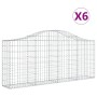 Cestas de gaviones 6 uds forma de arco hierro 200x30x80/100 cm en Macetas y jardineras | Comprar online en Foru.es