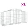 Cestas de gaviones 8 uds forma de arco hierro 200x30x80/100 cm en Macetas y jardineras | Comprar online en Foru.es