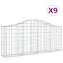 Cestas de gaviones 9 uds forma de arco hierro 200x30x80/100 cm en Macetas y jardineras | Comprar online en Foru.es