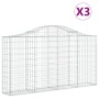 Cestas de gaviones 3 uds forma de arco hierro 200x30x100/120 cm en Macetas y jardineras | Comprar online en Foru.es