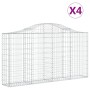 Cestas de gaviones 4 uds forma de arco hierro 200x30x100/120 cm en Macetas y jardineras | Comprar online en Foru.es