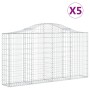 Cestas de gaviones 5 uds forma de arco hierro 200x30x100/120 cm en Macetas y jardineras | Comprar online en Foru.es